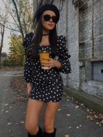 sukienka z bufiastymi rękawkami