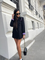 czarna marynarka z różą