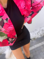 luźne bolerko, narzutka w kwiaty