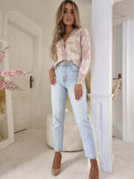 Sweter w pastelowe kwiaty By Me.