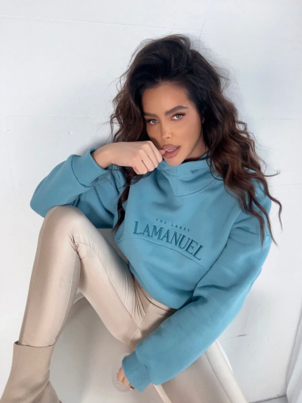 Bluza z kapturem z wyszywanym logiem La Manuel.