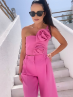 Krótka różowa bluzka Lamilla.