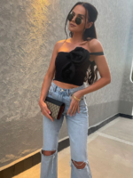 krótki top z różą Lamilla