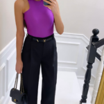 czarne szerokie spodnie