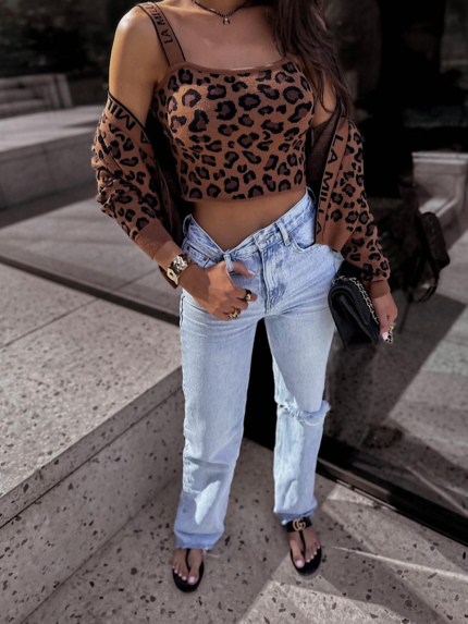 Top i sweterek w panterkę LaMilla