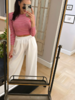 Białe szerokie spodnie LaMilla