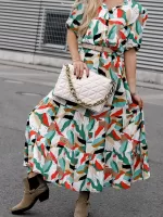 Wiskozowa, maxi sukienka polskiej produkcji Simplicity