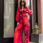 Szyfonowy komplet w kwiaty LaMilla