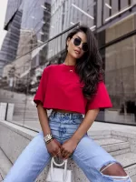 Bawełniana krótka bluzka LaMilla