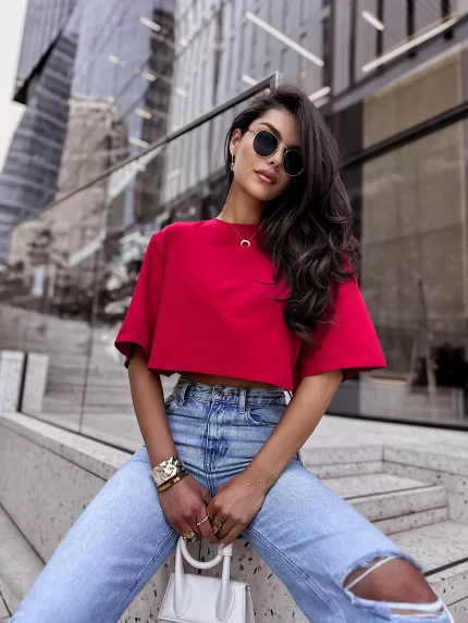 Bawełniana krótka bluzka LaMilla