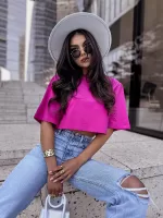 Fuksjowa, krótka bluzka LaMilla.