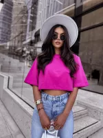 Bawełniana, krótka bluzka LaMilla.