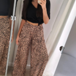 Satynowe spodnie w panterkę LaMilla