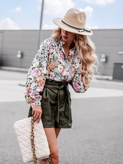 Bluzka w drobne pastelowe kwiaty Simplicity