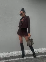 Spodenki w brązowym kolorze z czarną panterką LaMilla