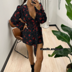 Kombinezon w drobne czerwone kwiatuszki LaMilla