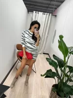 Komplet sweterkowy w szarą zebrę LaMilla