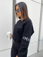 Czarna bluza z wyszywanym logiem LaManuel