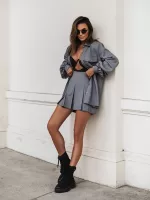 Szara spódniczka plisowana LaMilla