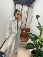 Jesienna kurteczka w jodełkę LaMilla