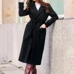 Jesienno - zimowy wełniany płaszcz