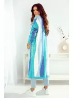 Długi kardigan w kolorze błękitnym