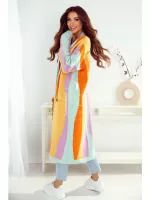 Długi kardigan w kolorze pomarańczowo - żółtym