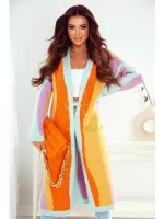 Nie zapinany, długi sweter polskiej produkcji