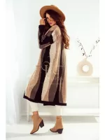 Brązowo-czarny kardigan polskiej produkcji