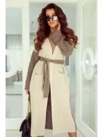 Dwukolorowy ciepły sweter jesienny