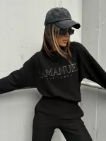 Czarny komplet dresowy La Manuel