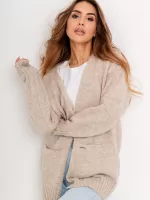 Oversizowy sweter bez zapięcia w beżowym kolorze