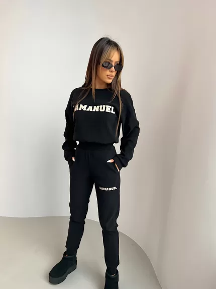 Czarny komplet dresowy La Manuel