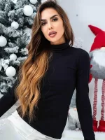 Czarny bawełniany golf