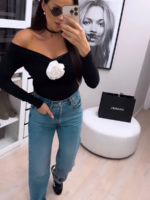 Bluzka LaMilla hiszpanka z białą różą