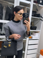 Bluzka o przedłużonym fasonie w czarno białe paski LaMilla