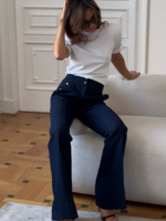 Granatowe spodnie jeansy LaMilla