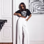 Białe szerokie jeansy LaMilla