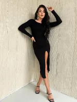 Dzianinowa sukienka w prążek Miluna