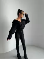 Rozpinana czarna bluza LaManuel