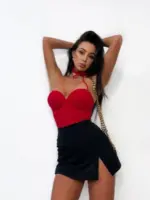 Gorsetowe czerwone body LaMilla