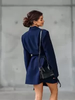 Oversizowa granatowa marynarko - sukienka