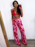 Eleganckie spodnie w kwiaty LaMilla