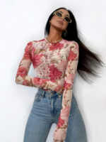 Bluzka w kwiaty siateczka LaMilla