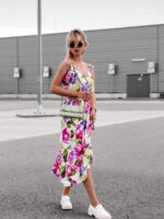 Sukienka na ramiączkach w kwiaty Simplicity