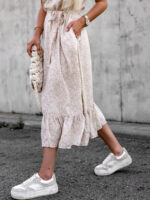 Letnia sukienka w drobne kwiaty z wiskozy Simplicity