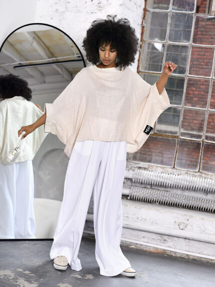 Luźna bluzka z lnu i wiskozy