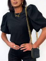 Czarna bluzka z bawełny LaMilla