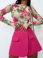 Bluzka siateczka w kwiaty LaMilla