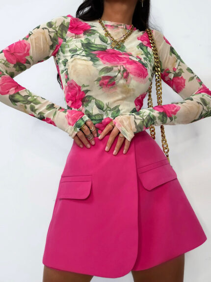 Bluzka siateczka w kwiaty LaMilla